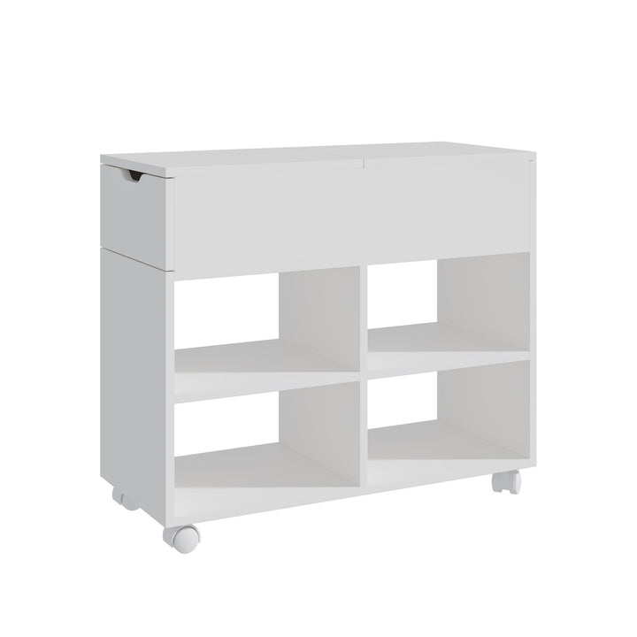 Relaxdays Rollcontainer, 5 Fächer, Schublade, HxBxT: 61 x 70 x 30 cm, offen, schmaler Aktenschrank a