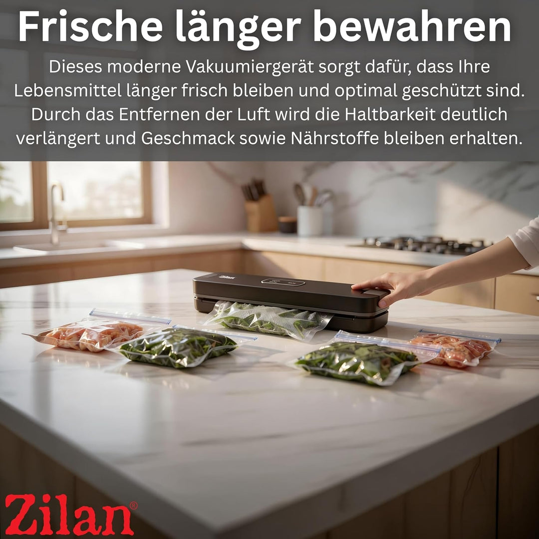 Zilan Vakuumiergerät 88W – Starker 65 kPa Vakuumierer mit Automatik, 30 cm Folienschweissgerät, Schn