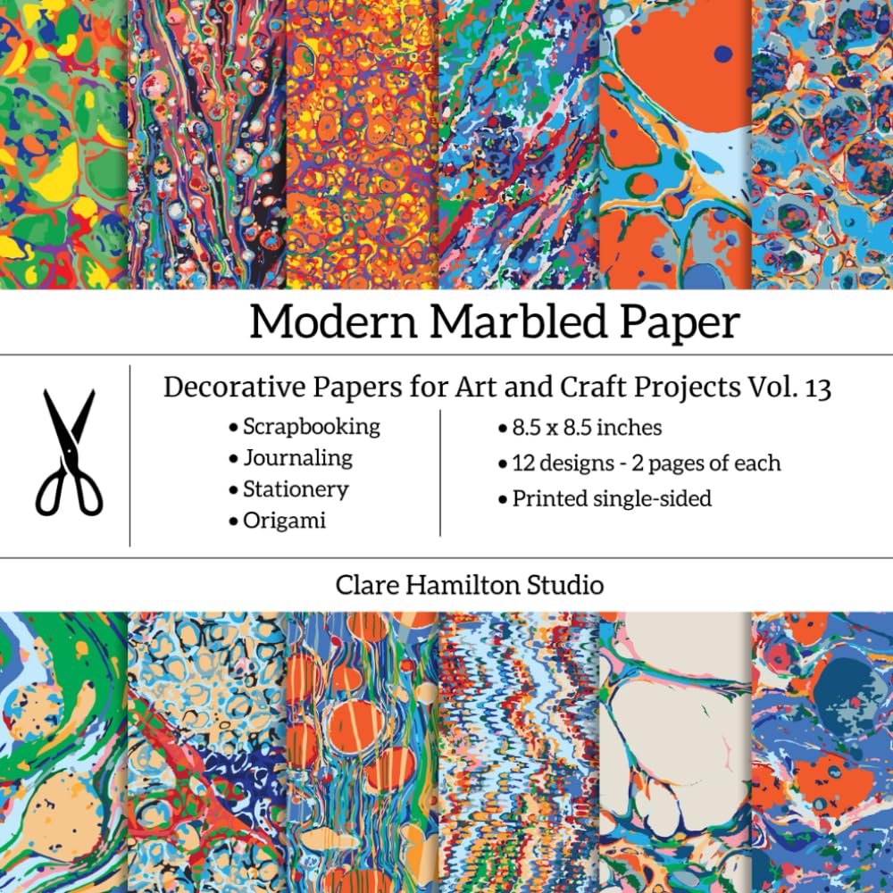 Modern Marbled Paper: Decorative Papers for Art and Craft Projects Vol. 13, Taschenbuch