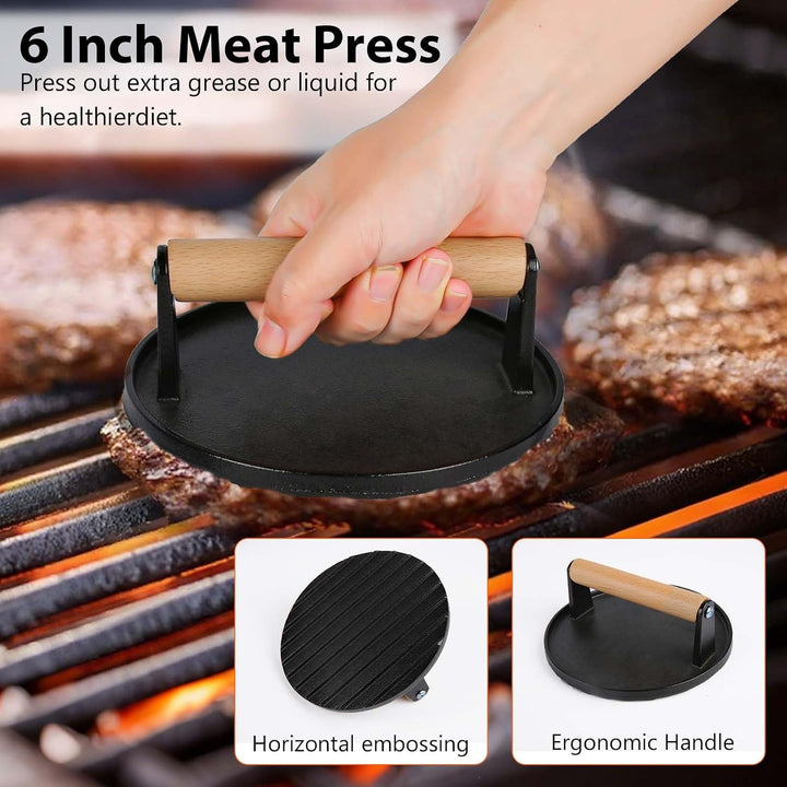 29TLG Plancha Zubehör Set Edelstahl, Grill Zubehör für Männer, Smash Burger Set mit Grillspachtel, B