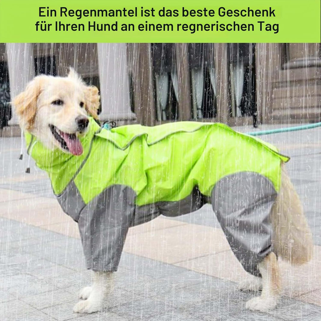 Regenmantel für Hunde,Hunderegenmantel,Wasserdichter Hundemantel mit Kapuze,Leichte Regenjacke Hund