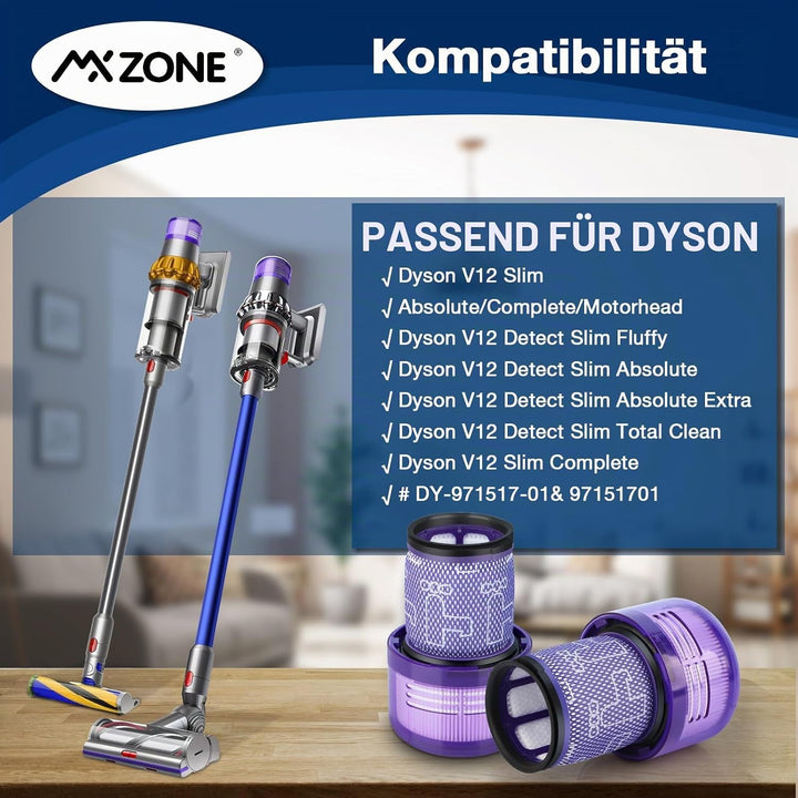 MXZONE HEPA Filter für Dyson V12 Detect Slim Absolute Extra Waschbar Ersatzteile V12 Filter Ersatz Z