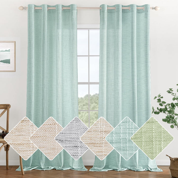 MIULEE Vorhang Gardinen Leinen mit ösen Voile Vorhänge Leinenoptik Gardinen Wohnzimmer Modern Fenste