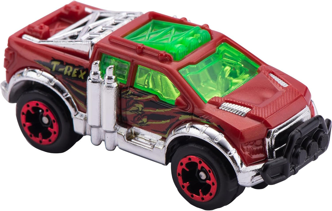 ZURU - Metal Machines – T-Rex – Doppelstrecke mit Mini-Rennwagen – Spiel Auto Kinder – 6702