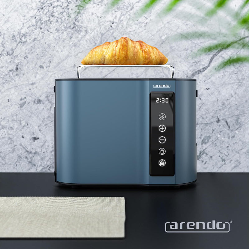 Arendo - Touch Toaster 2 Scheiben Edelstahl - Touchpanel - digital Display Restzeitanzeige - 800 W –