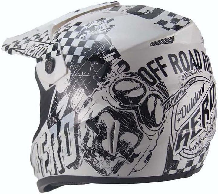 Kinder Crosshelm Skeleton AHP – Motorradhelm für Kinder, ABS-Schale, robuster Kinderhelm für Downhil