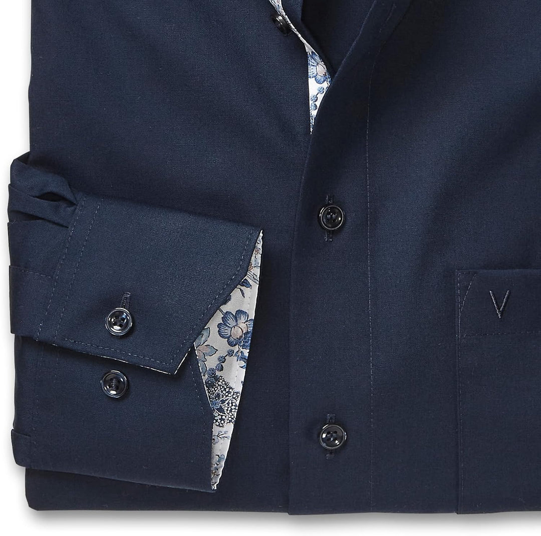 Marvelis Herren Businesshemd Langarm 720184,Einfarbig,Modern Fit,New Kent 40 Marine 18, 40 Marine 18
