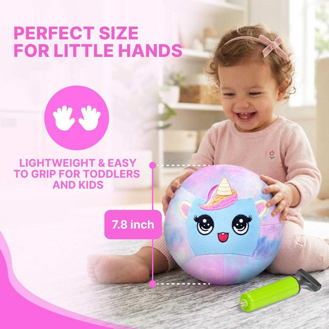 JoyCat Leiser Indoor Fussball Basketball für Kleinkinder, Dinosaurier & Einhorn Weicher Plüsch Ball