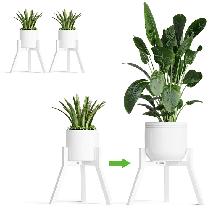 2er Pack Verstellbarer Pflanzenständer für Innen Aussenbereich Blumenständer aus Metall Schwerlast H