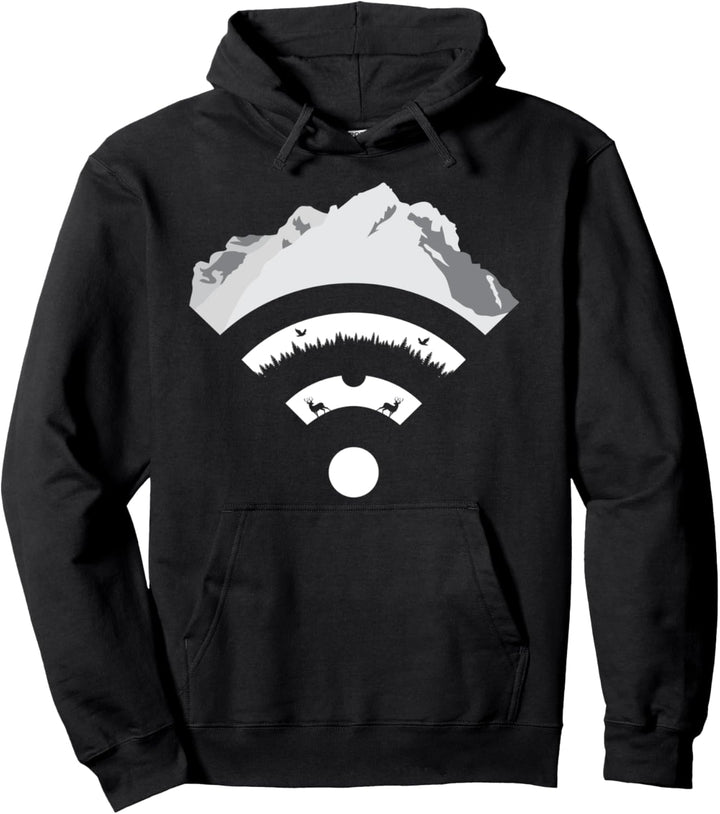 Berge Wandern Bergsteigen WIFI Geschenk Hoodie Pullover Hoodie