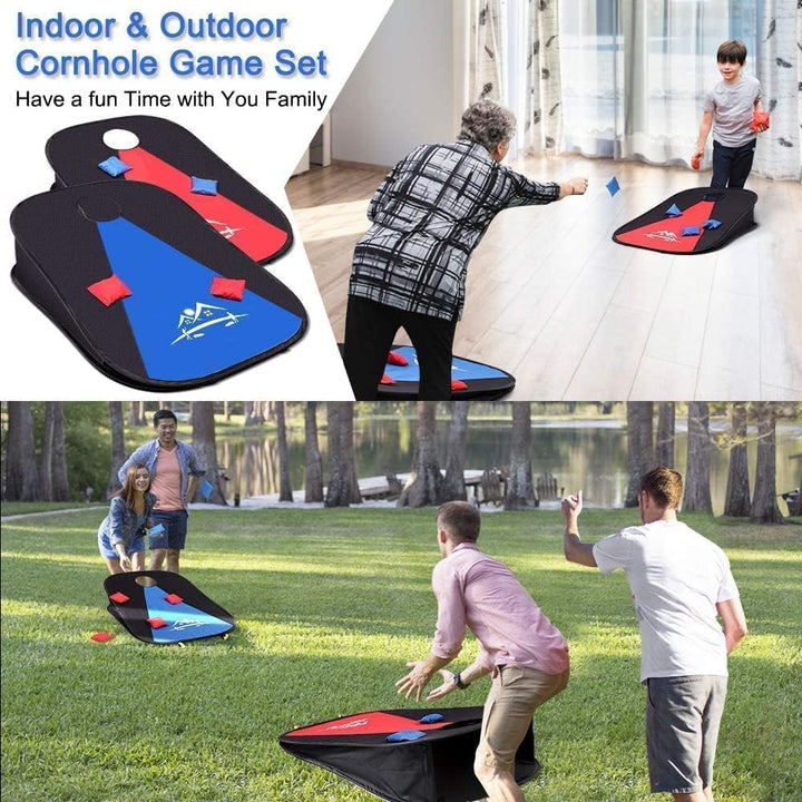 NZQXJXZ Cornhole Spiel Outdoor, Tragbar & Zusammenklappbar, Cornhole Toss Set mit 10 Sandsäckchen un