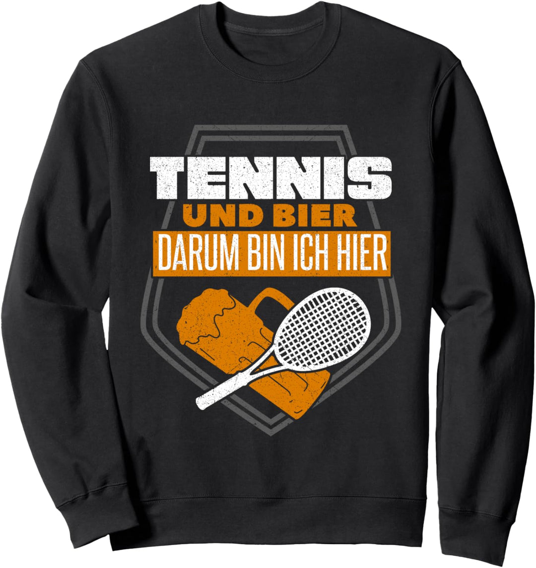 Tennis und Bier lustig Tennisspieler Sweatshirt