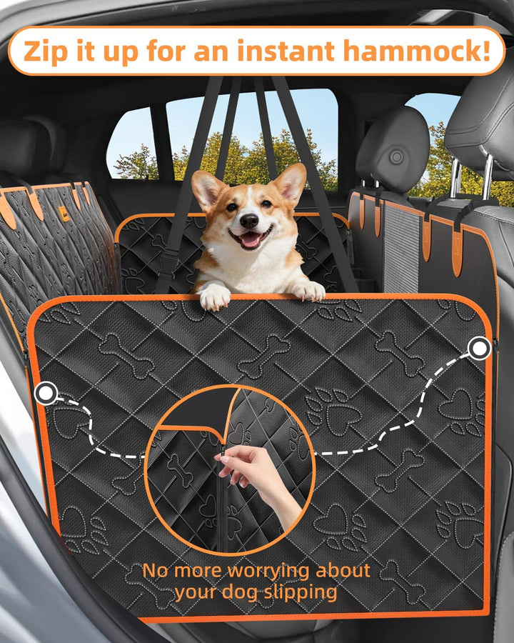 Hundedecke Auto Rückbank mit Harter Boden Wasserdicht Kratzfeste Autoschondecke Hund Rücksitz mit Se