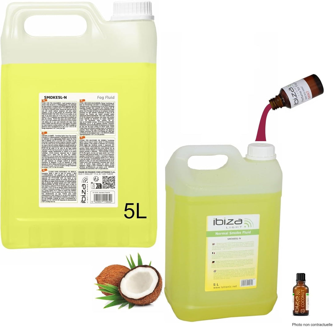 Ibiza - Nebelflüssigkeit – Kanister mit 5 Liter Flüssigkeit Ibiza Light SMOKE5L-N für Nebelmaschine