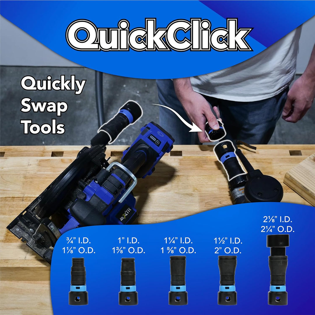 Cen-Tec Systems 95237 Quick Click Erweitertes Multi-Brand Elektrowerkzeugadapter-Set für Staubsammlu