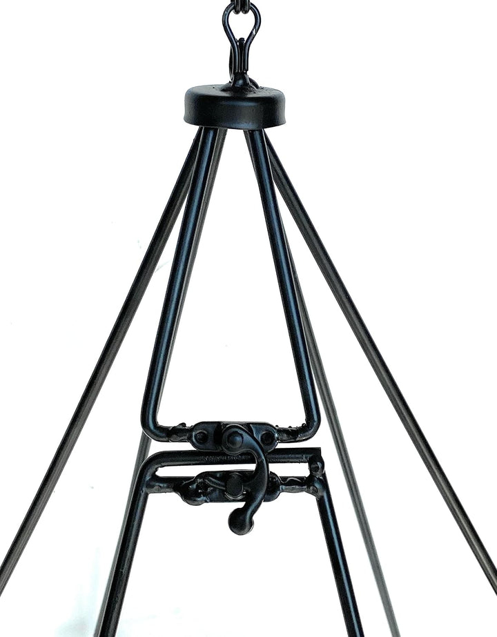 DanDiBo Blumenampel Innen Metall Wand Hängepflanzen 82 cm 96075 L mit Tür 6 Ecken Pflanzenhänger Blu