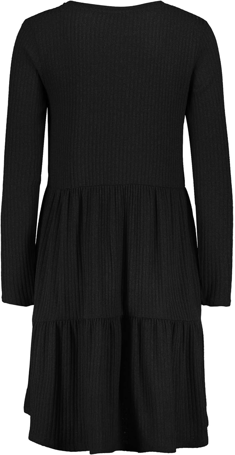 FRESH MADE Ladies Rib Dress Frauen Mittellanges Kleid schwarz L