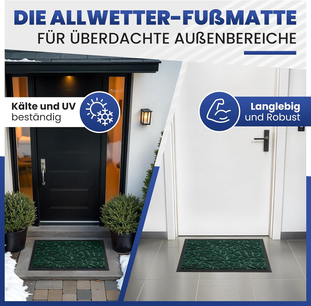 Fussmatte aussen und innen [robust] - Saubere Schuhe Dank geriffelter Oberseite - Perfekte Grösse 40