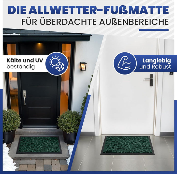 Fussmatte aussen und innen [robust] - Saubere Schuhe Dank geriffelter Oberseite - Perfekte Grösse 40