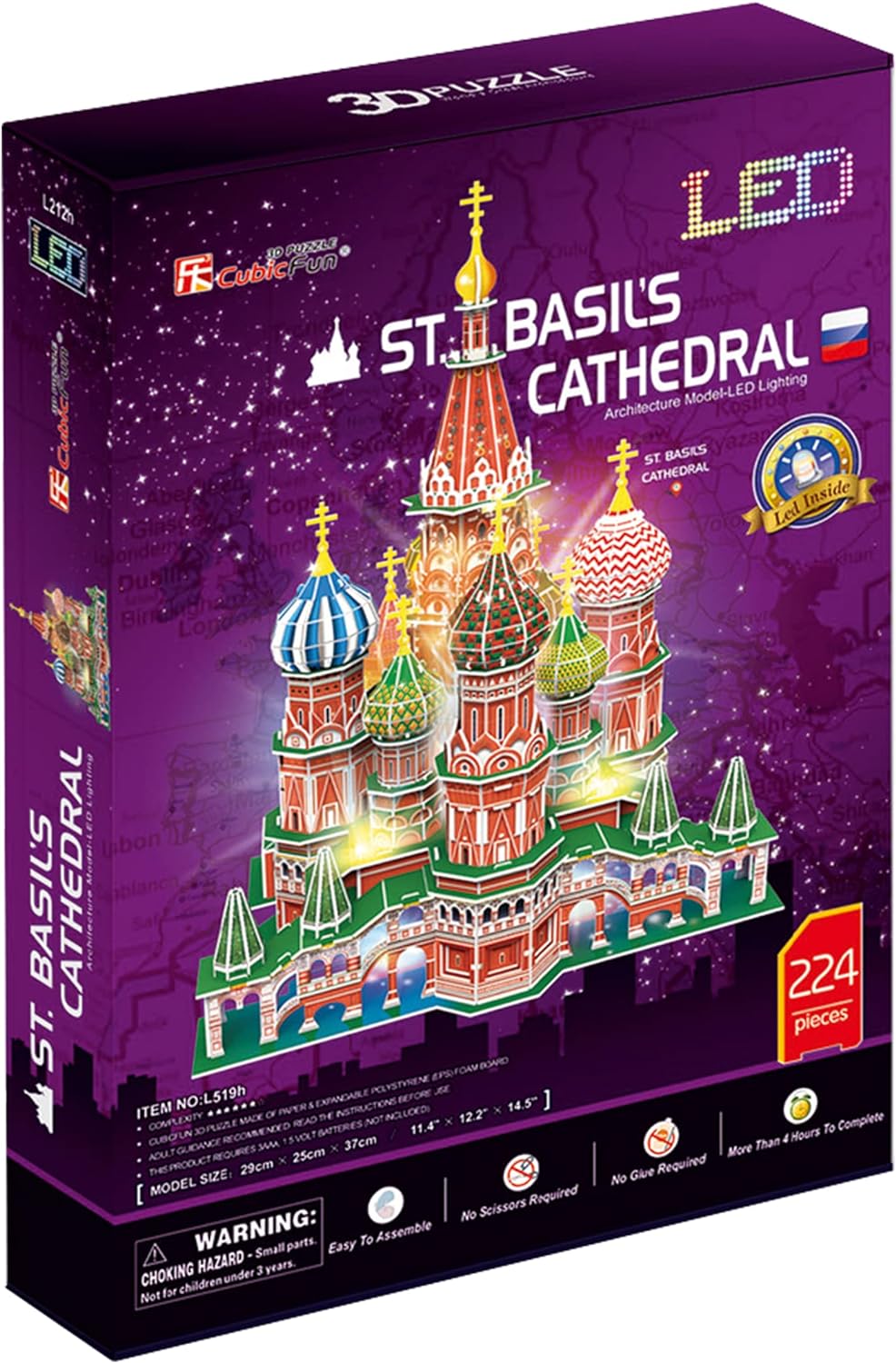 3D Puzzle - Kathedrale San Basilium Led | 3D Puzzle Kinder Und 3D Puzzle Erwachsene | Modellbausatz