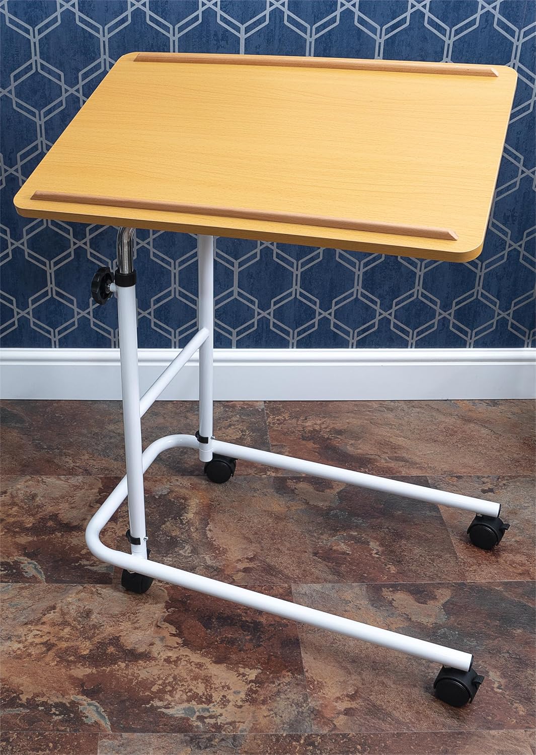 Aidapt Betttisch Buche - höhenverstellbar bis 100 cm - Platte 60 x 40 cm