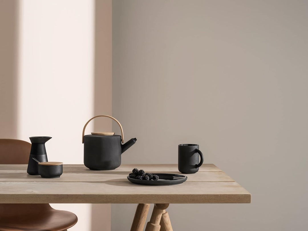 Stelton, Keramik, x-637 Theo Zuckerschale, Schwarz, 10 x 9 x 10 cm
