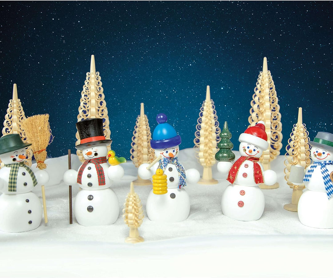Seiffener Volkskunst | Räuchermännchen | Räucherfigur 14 cm | Schneemann | Original Erzgebirge | 122