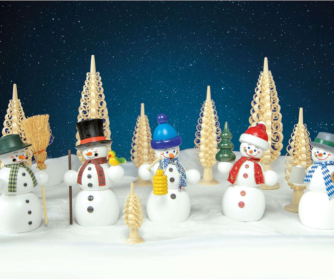 Seiffener Volkskunst | Räuchermännchen | Räucherfigur 16 cm | Schneemann | Original Erzgebirge | 122