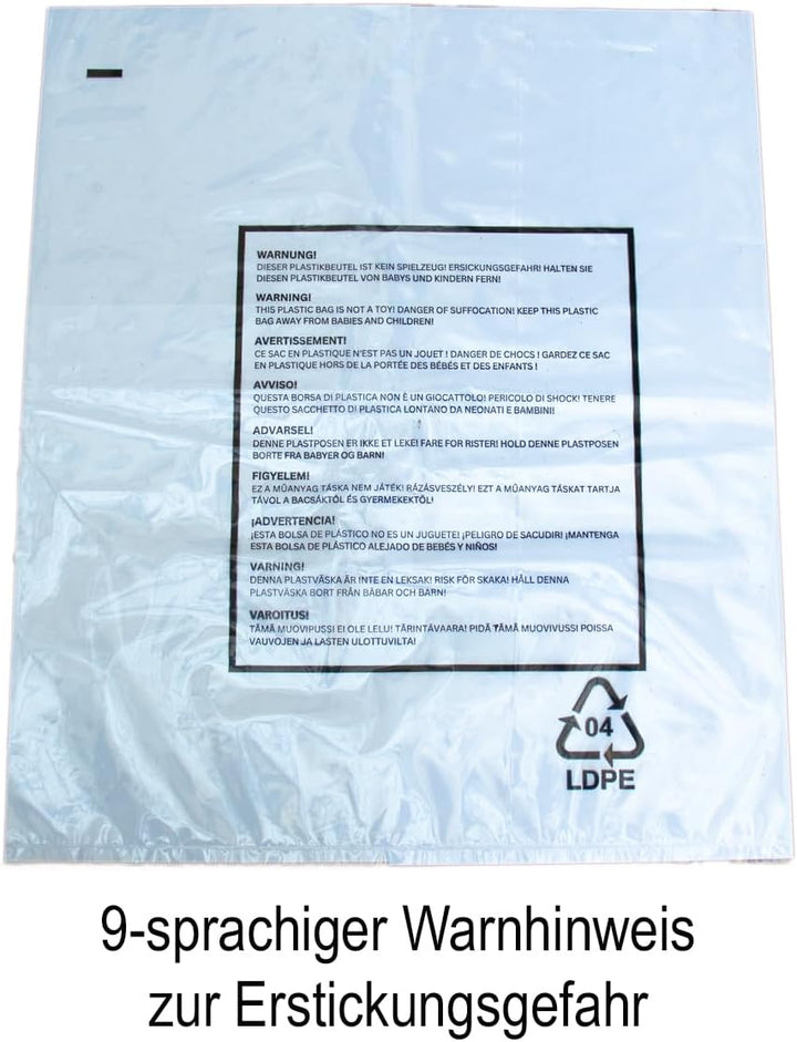 1000 Stück PE-Beutel 400x500x0,050mm (50mµ) einseitig offen ideal für Balkenschweissgerät | Polybeut