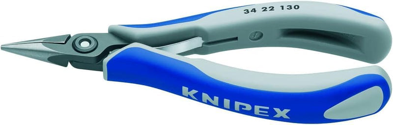 Knipex Präzisions-Elektronik-Greifzange brüniert, mit Mehrkomponenten-Hüllen 135 mm 34 22 130 flach-