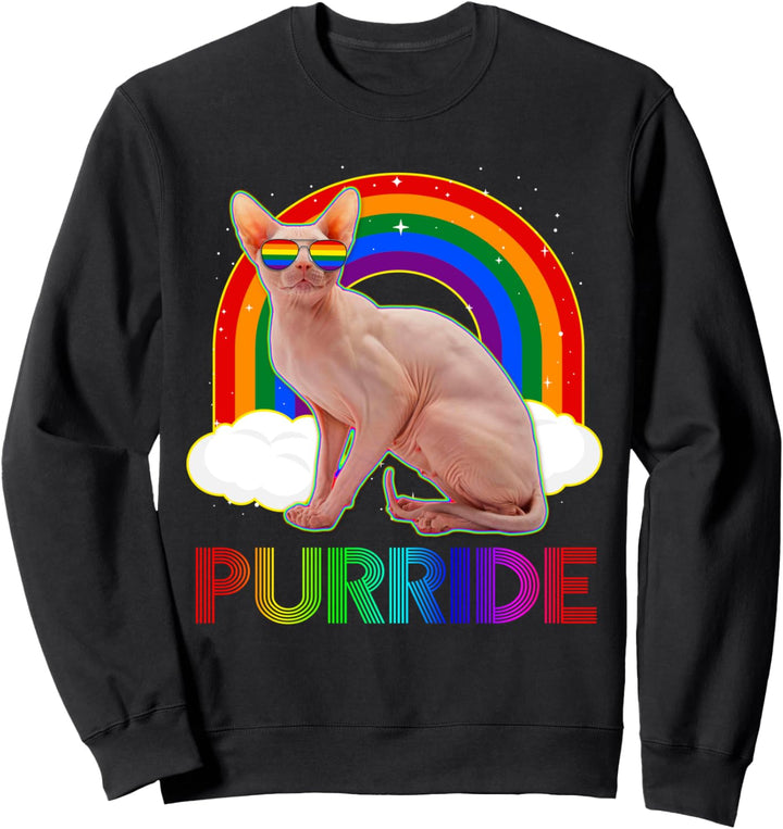 Sphynx Cat Gay Pride LGBT Regenbogenflagge Sonnenbrille Sweatshirt