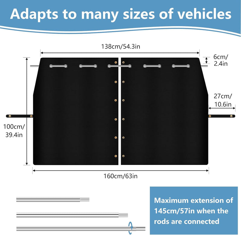 ZATOOTO Auto Sichtschutz Vorhänge, Abnehmbare Camper Auto Vorhang für Reisen Camping Schlafen, Auto