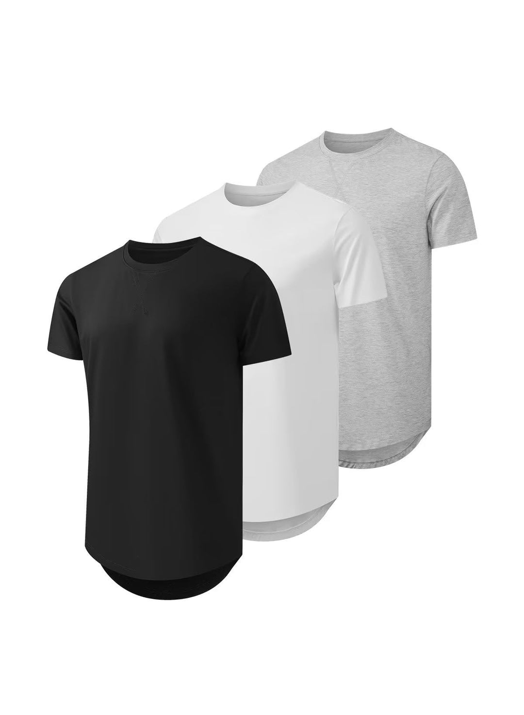 JMIERR 3 Pack T Shirt Herren Sommer Basic Einfarbig T-Shirt Baumwolle Slim Fit Hemd Kurzarm Sportwea