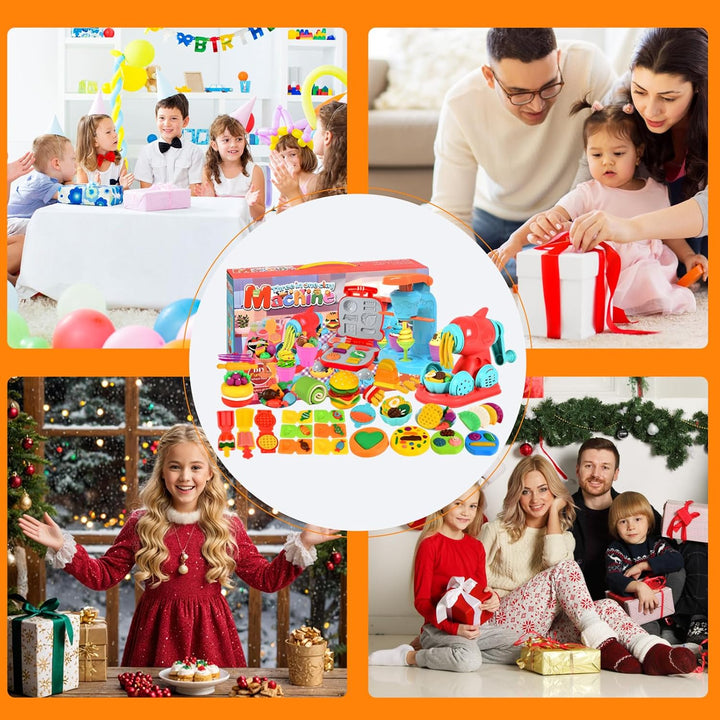 Knete Eiscreme Maschine Set – Kinder Knete Zubehör DIY Spielzeugset für Jungen & Mädchen, Kreatives