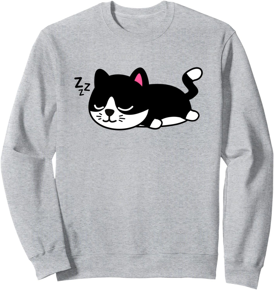 Nettes schwarzes Katzen-schlafendes Nickerchen-Geschenk Sweatshirt