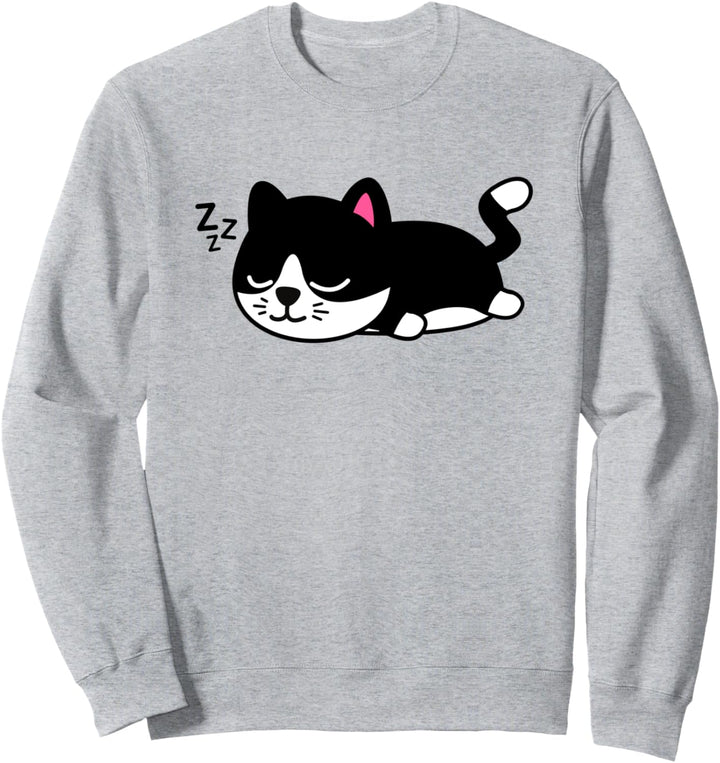 Nettes schwarzes Katzen-schlafendes Nickerchen-Geschenk Sweatshirt