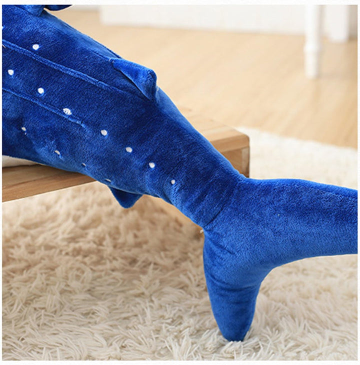 Kreative Walhai Kissen Plüsch Puppe Nickerchen Kissen 100cm Blau, 100cm Blau
