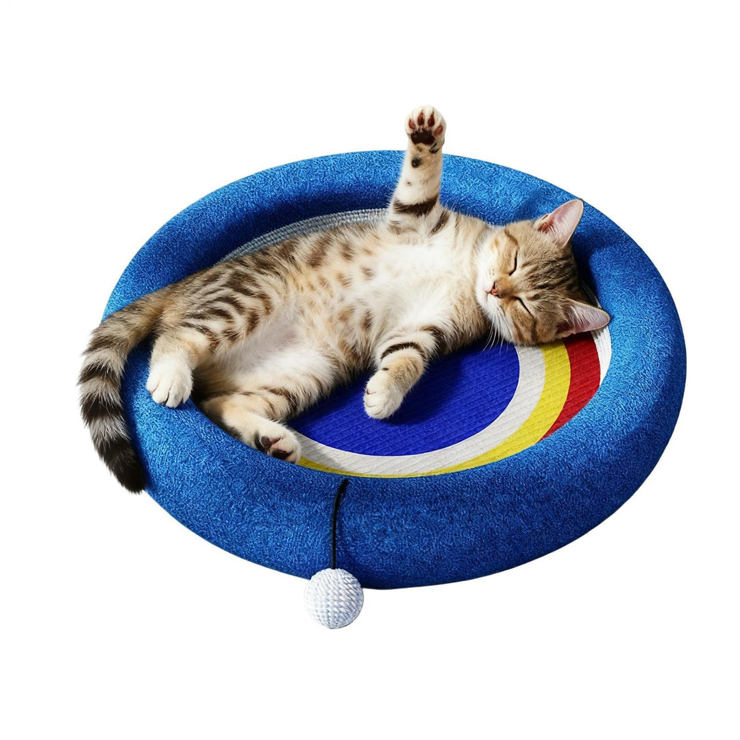 Katzenkratzbrett | Sisal Interaktive Spielzeuge Bett,Runde Katzenkratzmatte Nest | Für Kleine Und Mi