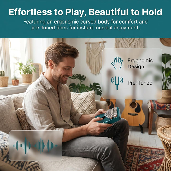 Musfunny Kalimba Daumenklavier 17 Schlüssel: Fingerklaviere Holz Mit Lehrmaterial Stimmhammer- Thumb