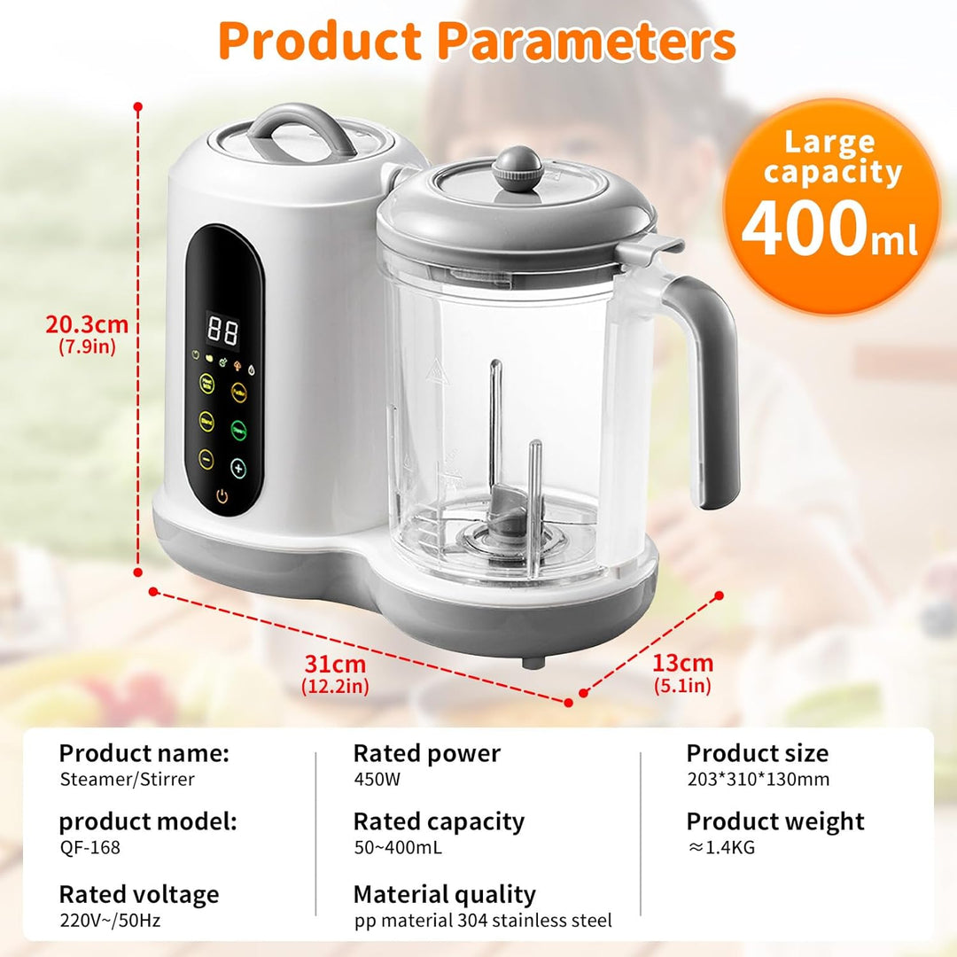 Babynahrungszubereiter - Multifunktionaler Babybrei Zubereiter, Baby Food Maker mit Dampfgarer und M