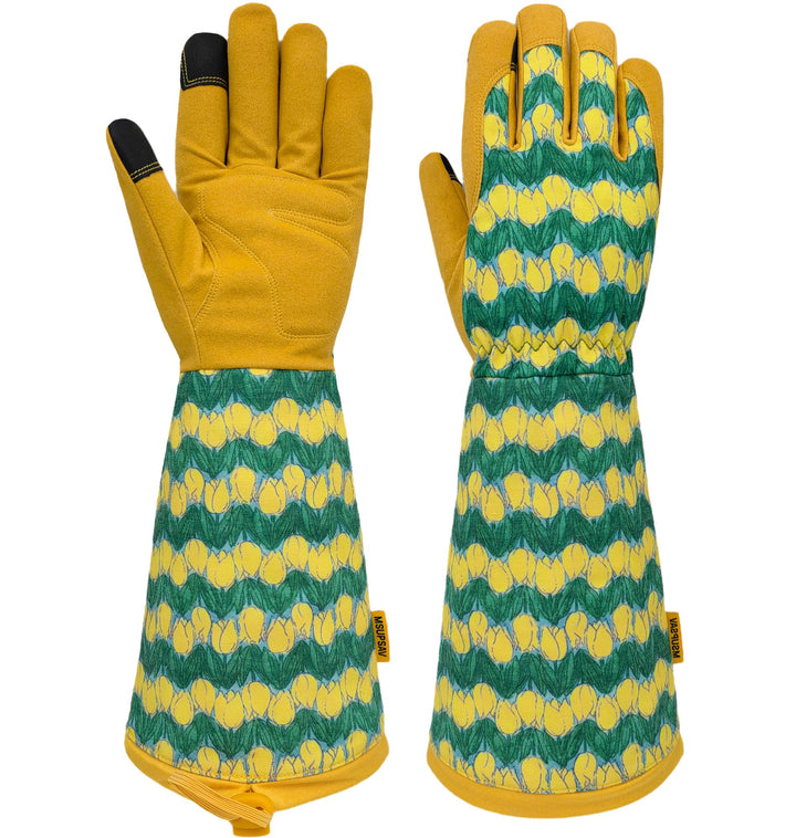 Gartenhandschuhe Lange Gartenhandschuhe für Damen und Herren, Dornenbeständige Gartenhandschuhe, Led