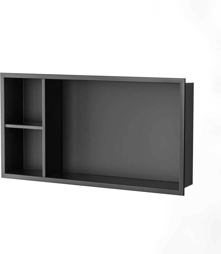 Wandnische 304 Edelstahl Duschnische Schwarz mit Ablage 60cm × 30cm × 10cm Badezimmer Duschnische fü