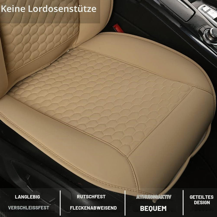 Black Panther Sitzauflage Auto, PU-Leder Autositzbezüge Vordersitze, mit Kopfstützenabdeckung, Fit 9