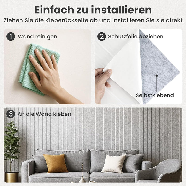 Youyijia 8 Stücke Akustikpaneele selbstklebend, 120x60x0.9cm, Schalldämmung Schallschutz wand Schall