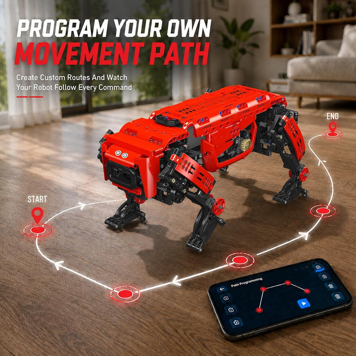 Mould King 15067 Technik Mechanischer Hund Bausteine Modell, APP Fernbedienung Roboter Hundespielzeu