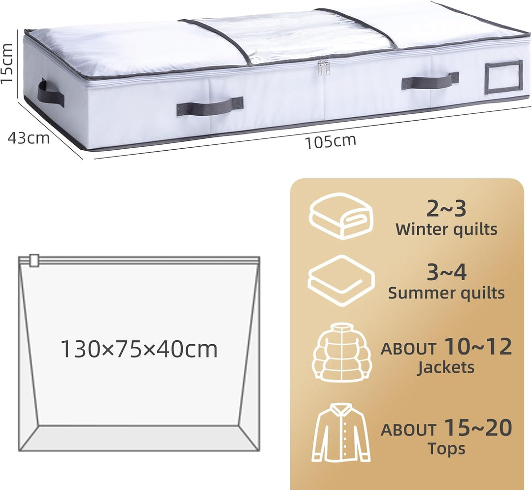 TAILI Vakuum Kleiderbeutel Aufbewahrungsbeutel 105 X 43 X 15 CM 2 in 1 Design Grau und Weiss Vakuumb