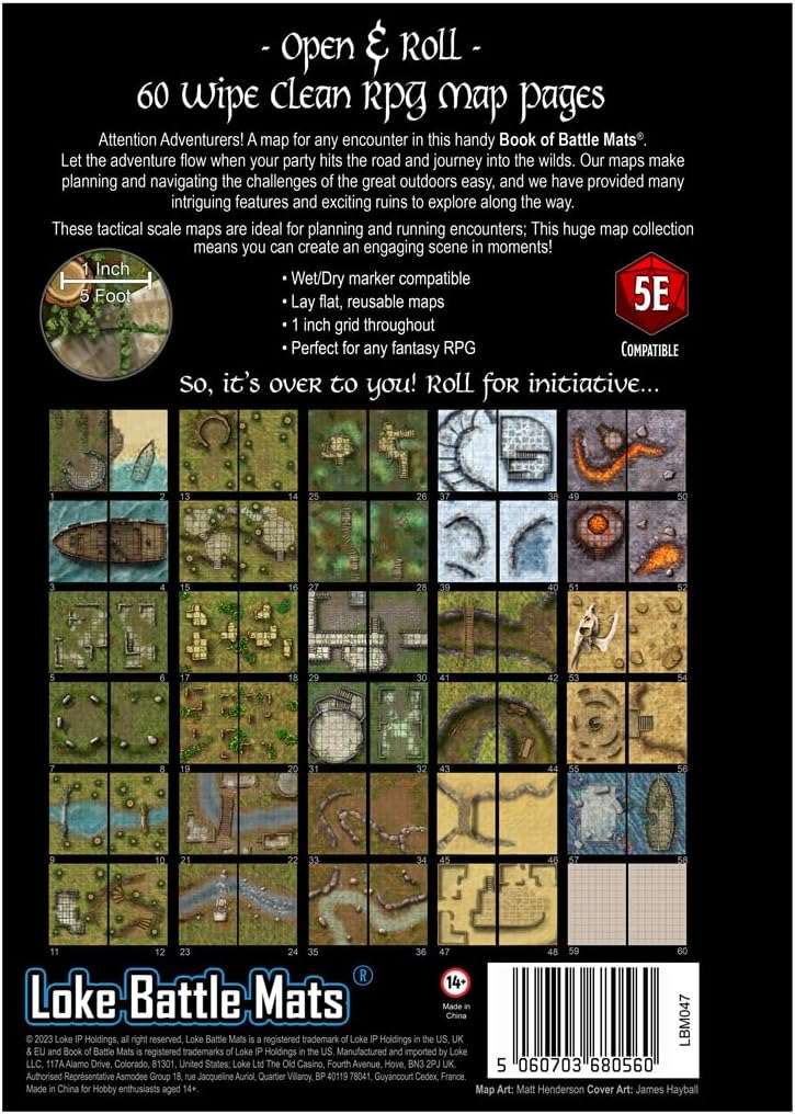 Big Book of Battle Mats Wrecks & Ruins - RPG Kartenbuch für Fantasy Rollenspiele - Loke Battlemats