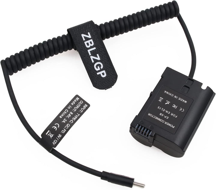 ZBLZGP EN-EL15/EP-5B Dummy-Akku mit USB Typ-C Anschluss für Nikon D7000 D7100 D7200 D7500 D500 D610