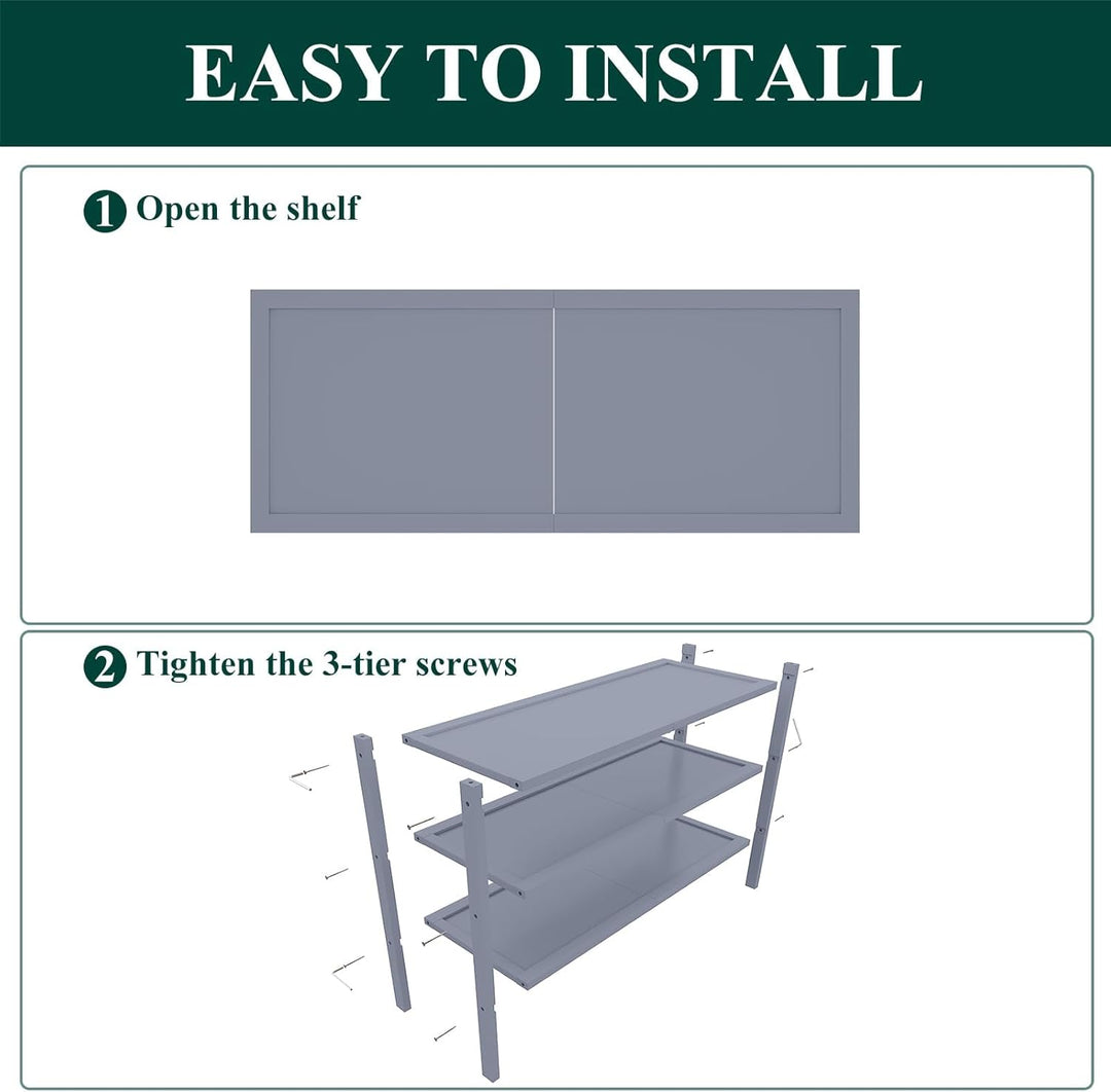 smiry Schuhregal aus Bambus, Stabile Schuhablage, Platzsparend Schuhständer für Schuhe, Handtasche,