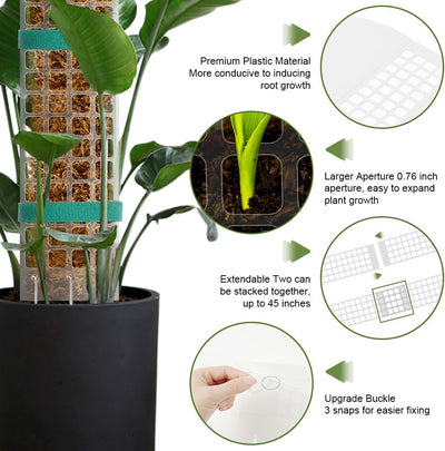 Vicloon Moosstab Rankhilfe, 4 Stück Kunststoff-Moosstange 61cm Monstera Pflanzstab, Pflanzenunterstü